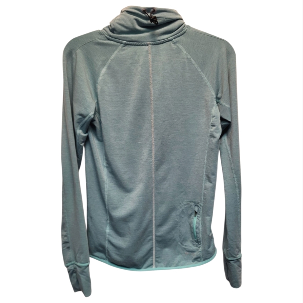 Nike Element Light Teal Cowl Neck Long Sleeve Reflective Running Shirt - Size XS - Picture 2 of 8